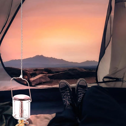IMIKEYA Portable Gas Lighting Camping Lamp Made of Fine Copper and Stainless Steel, Sturdy Outdoor Camping Light for Barbecue and Garden Lighting, Compact and Easy to Carry