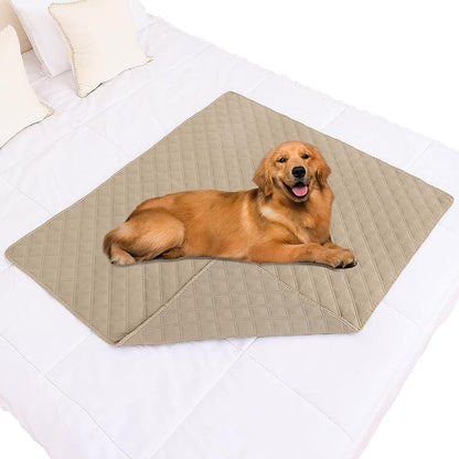 Smiry Waterproof Reversible Pet Couch Covers for Dogs | Pet Friendly, Soft Fabric, Washable Sofa Furniture Protector for Dogs Cat Kids, Checkered (40"x50", Taupe/Taupe)