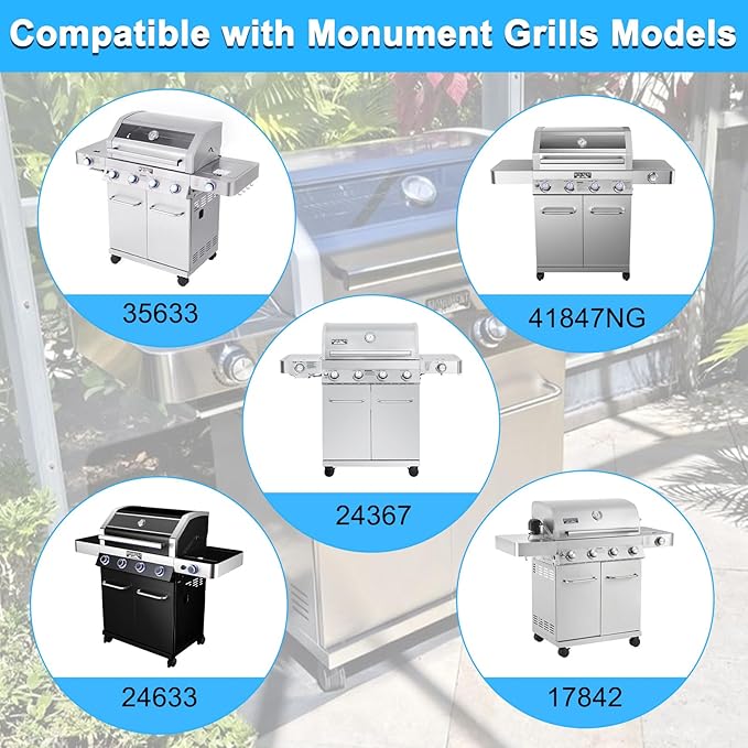 Replacement Parts for Monument Grill 35633 41847NG 24367 24633 17842 77352 77352MB 77352-MB, A0212926 Main Burner & D010012307 Flame Tamer & Igniter for 35633 Monument Grill 4-Burner Gas Grill