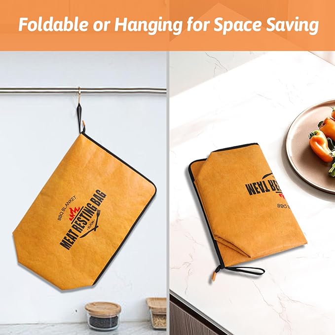 BBQ Blanket for Resting Meat, Smoked Grilled Bag for Brisket, Turkey, Pork Shoulder, Beef, Rest Ez Smoker Meat Resting Blanket Wide Mouth, Grilling Gift for Men, Dad, Husband