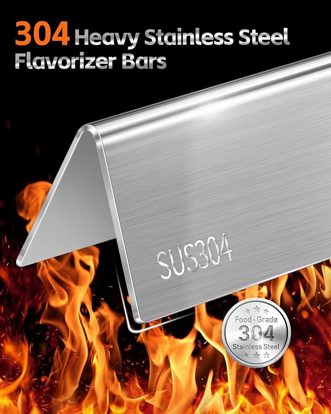 7537 Flavorizer Bars 22.5" for Weber Grill Parts Spirit 300 Series, Spirit E310 S310 Grill with Side Control, Genesis Silver B Flavor Bar Stainless Steel Replacement of Weber Grill Part 7536