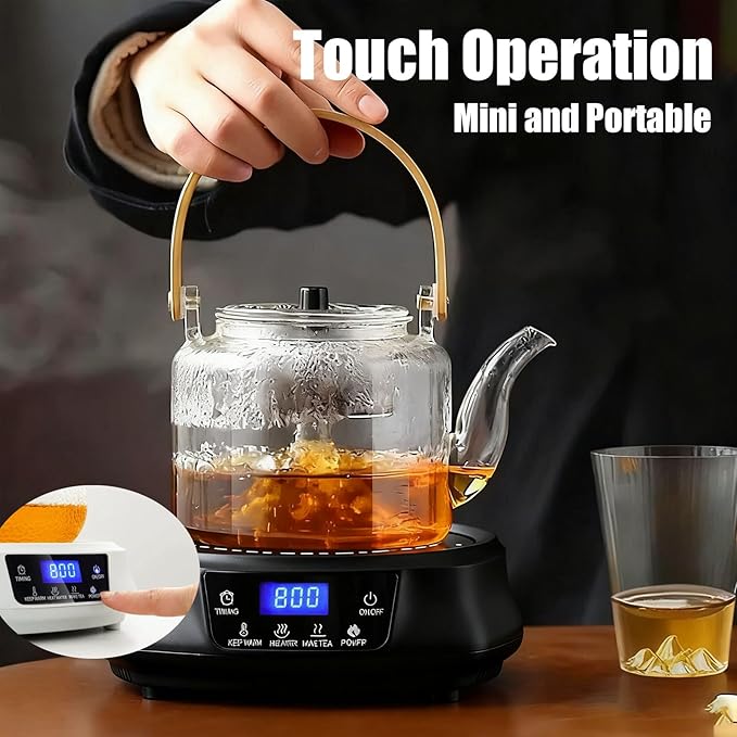 800w Electric Mini Stove Hot Plate, Portable Electric Ceramic Stove With Adjustable Power Levels Countertop Burners ElectricHot Plate For Boiling Water Making Tea And Coffee(black)