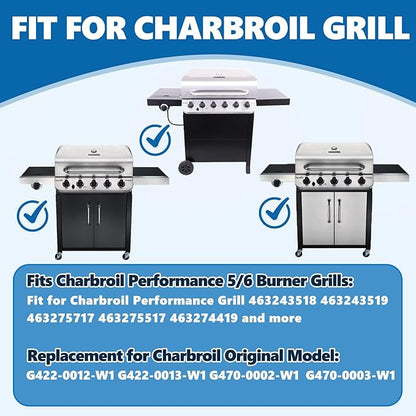 SafBbcue 18 3/16" Cooking Grates for Charbroil Performance G422-0012-W1 G422-0013-W1 463243518 463243519 463275717 4632755177 463274419 Grill Grids Replacement Parts, Char-Broil 5 6 Burner Grill Parts