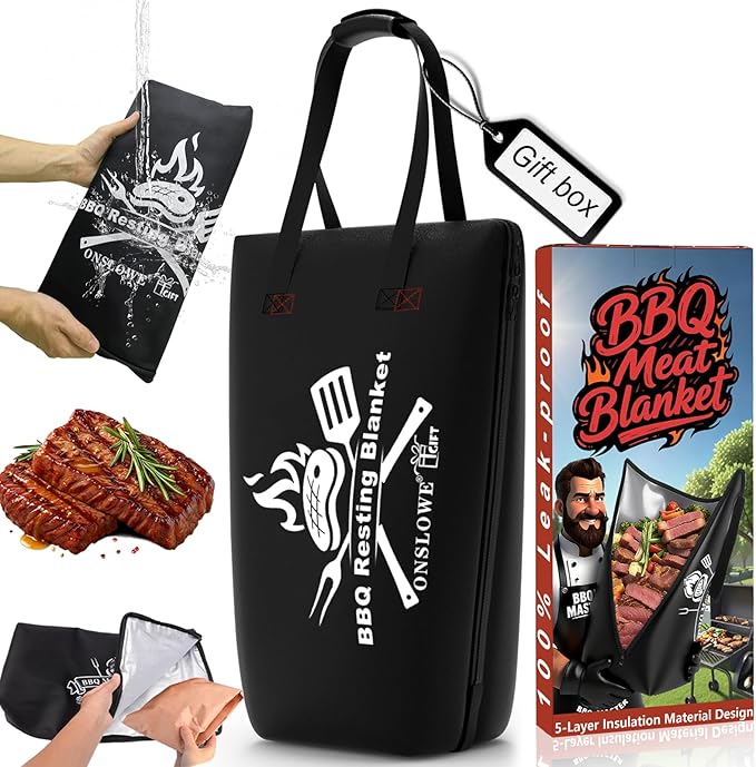 21in BBQ Blanket for Resting Meat - Meat Resting Bag of Washable Oxford Cloth - Insulated Brisket Resting Blanket for Turkey, Pork Shoulder & Beef - Gifts for Men, Christmas Gifts, BBQ Lovers Gift