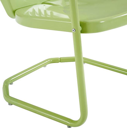 Crosley Furniture Griffith Outdoor Chair, Retro Metal Patio Chairs for Dining, Porch, Deck, Balcony, Key Lime