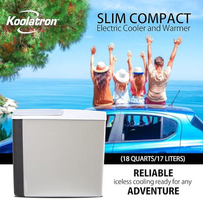 Koolatron 12V Iceless Cooler & Warmer – Portable 18 qt Electric Cooler/Nevera Portátil Eléctrica for Car Truck Camper Boat Hard Sided Mini Fridge for Camping Picnic Travel Lunch Food Drinks Office