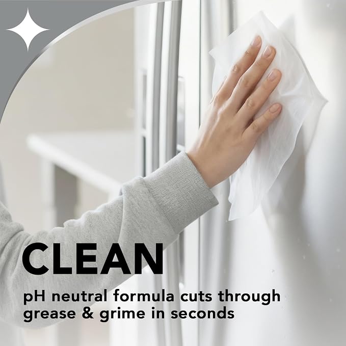 Weiman Stainless Steel Cleaner & Polisher, 30 Ct Wipes, Kitchen Appliance | Anti Fingerprint, Tetrachloroethylene (PCE) Free, Removes Water Spots & Grease, No Streaks or Residue, Metal Polish, Chrome,