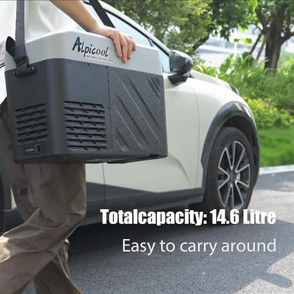 Alpicool KCF15 Portable Freezer,12 Volt Car Refrigerator, 15.4 Quart (14.6 Liter) Fast Cooling 12V Car Fridge -4℉~68℉, Car Cooler, 12/24V DC