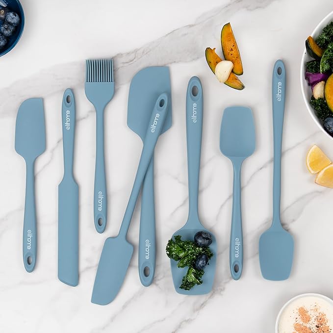 Elihome Mini Silicone Basting Pastry Brush, Cooking Brush for Oil Sauce Butter Marinades, Food Brushes for BBQ Grill Kitchen Baking, Baster Brushes Food Grade, Slate Teal Grey