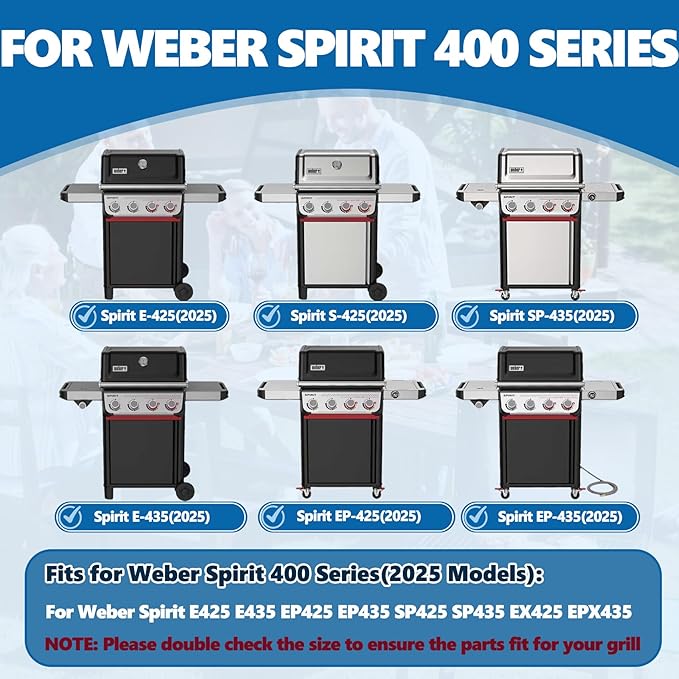 SafBbcue Full Size Griddle Insert for Weber Spirit 400 Series Flat Top Grills, Carbon Steel Griddle Insert for Weber Spirit E425/435 EP425/435 SP425/435 EX425 EPX435 Grill Replacement Parts, Non-stick