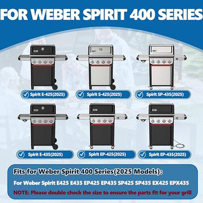 SafBbcue Full Size Griddle Insert for Weber Spirit 400 Series Flat Top Grills, Carbon Steel Griddle Insert for Weber Spirit E425/435 EP425/435 SP425/435 EX425 EPX435 Grill Replacement Parts, Non-stick