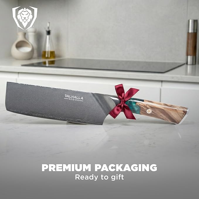 Dalstrong Valhalla 7" Nakiri Knife — Japanese Vegetable Cleaver, 9CR18MOV HC Steel (8–12° Edge), Unique Wood + Resin Handle — For Precision Veg Prep, Asian Cooking & Stir-Fry