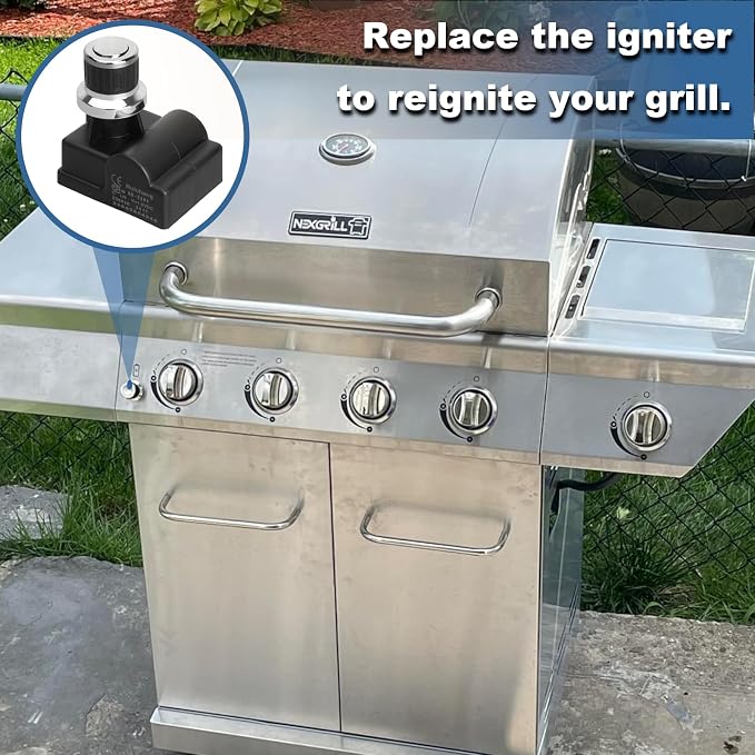 DHL-128-5Q 5-Outlets Grill Igniters for Nexgrill 720-0830H 720-0830X 720-0925P, Pulse Igniter Grill Replacement for Nexgrill 720-0783W 720-0882A 720-0830HM 720-0459 Ignitor Module Push Bottom