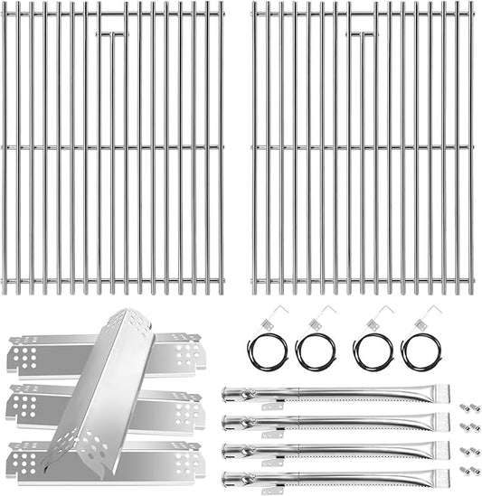 Grill Parts for Nexgrill 720-0830H 720-0830 720-0830D 720-0830T 730-0830MB 730-0830H Stainless Steel 17" Cooking Grates, Heat Plates, Burner Igniters Replacement Kit for Home Depot Nexgrill 4 Burner