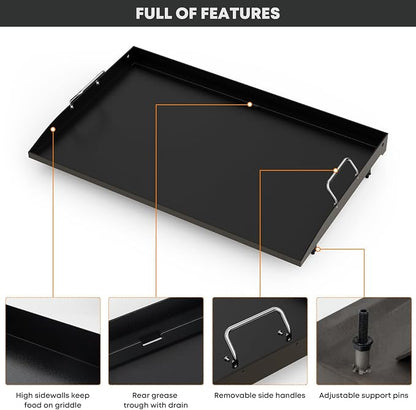 Stanbroil 28 Inch Non-Stick Replacement Griddle Top for Blackstone | Easy-Release Surface, Rear Grease Management, Easy Cleanup