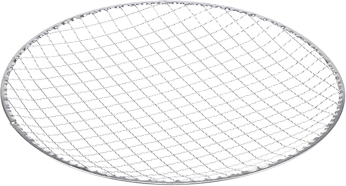 HARFINGTON 10pcs Round BBQ Grill Net 11"x0.9" Galvanized Iron Barbecue Mesh Mat for Baking Smoking Charcoal Grilling Roasting