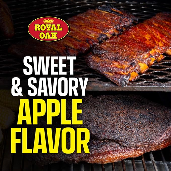 Royal Oak 100% Charcoal & Apple Blended Pellets for Pellet Grills and Smokers, Mild Sweet BBQ Flavor, 30 LB Bag