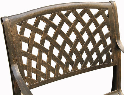 Oakland Living Modern Outdoor Mesh Cast Aluminum Bronze Patio Dining Chair