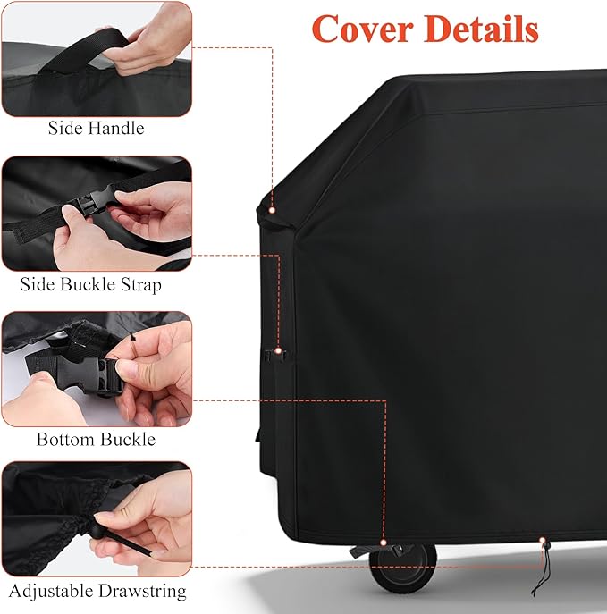 TheElves Grill Cover for Traeger Ironwood 885 TFB89BLFC, 54" Outdoor Grill Covers Waterproof Heavy Duty for Outdoor Pellet Grill and Smoker - 54" W x 25" D x 45" H
