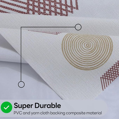 Wipeable Waterproof Tablecloth Vinyl Tablecloths for Rectangle Tables Heavy Duty PVC Tablecloth for Kitchen Dining Table(Geometry-2, 54'' x 54'')
