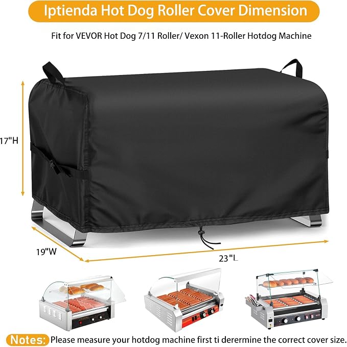 Hot Dog Roller Cover for VEVOR Hot Dog 7/11 Roller-23x19x17in | 23inch Hot Dog Grill Cover for Vexon 11-Roller Hotdog Machine, Hotdog Cooker, Warmer,Maker,Toaster