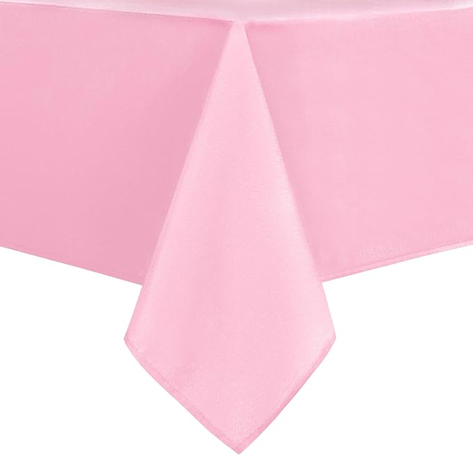 DWCN Pink Tablecloth Rectangle - Waterproof Stain and Wrinkle Resistant Washable Table Cloth, Decorative Fabric Table Cover for Kitchen Dining Room Party and Outdoor Use, 54 x 80 Inch