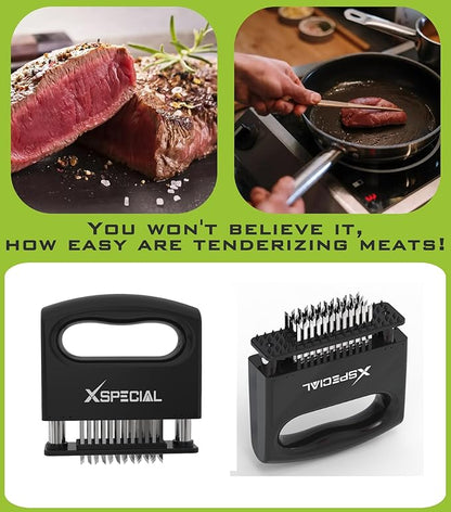 XSpecial Mini-Deluxe Meat Tenderizer - 48 Blade Stainless Steel Needle Tenderizer for Steak & Chicken
