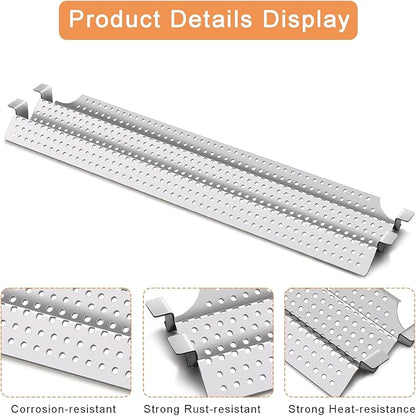 4 PC Heat Plate Tent Shield Replacement for Viking VGBQ 30 in T Series, VGBQ 41 in T Series, VGBQ 53 in T Series, VGBQ30, VGBQ41, VGBQ53, BBQ Parts Burner Cover Flame Tamer, Stainless Steel, 23 1/8"