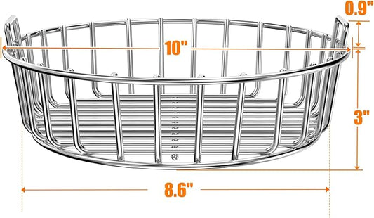onlyfire Charcoal Ash Basket for Minimax Big Green Egg, Stainless Steel Grill Basket with Handles for Better Airflow
