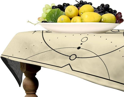 Vintage Tarot Moon Sun Tablecloth Moon Phase Star Galaxy Space Esoteric Astrology Table Cloth Water Resistant Wipeable Table Cover for Farmhouse Picnic Party Holiday Kitchen Dinner Table 60"x110"