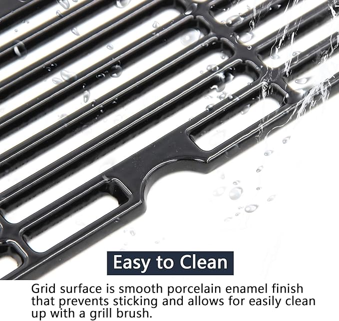 Hongso 18 3/16" x 9 1/4" Porcelain-Enameled Grill Grates 463675517 for CharBroil Signature 2 Burners, 4 Burners 463277017 463245017 Models, Cooking Grids G470-0002-W1, 2 Packs