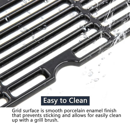 Hongso 18 3/16" x 9 1/4" Porcelain-Enameled Grill Grates 463675517 for CharBroil Signature 2 Burners, 4 Burners 463277017 463245017 Models, Cooking Grids G470-0002-W1, 2 Packs