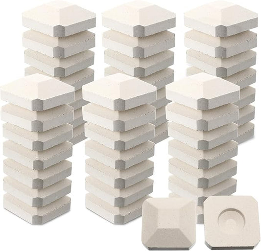 Baquler 50 Pcs Ceramic Briquettes for Gas Grill Replacement 2"x2" Universal BBQ Grill Briquettes, Reusable Even Heat Distribution Stone for Most Grills, Reusable Heat Plates Alternative