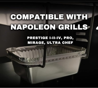 TYH Supplies 60 Pack Small Aluminum Drip Pan Liners for Napoleon 62007 – Bulk Disposable Grease Pans for Prestige, PRO, Mirage, Ultra Chef BBQ Gas Grills, Smokers & Griddle Accessories