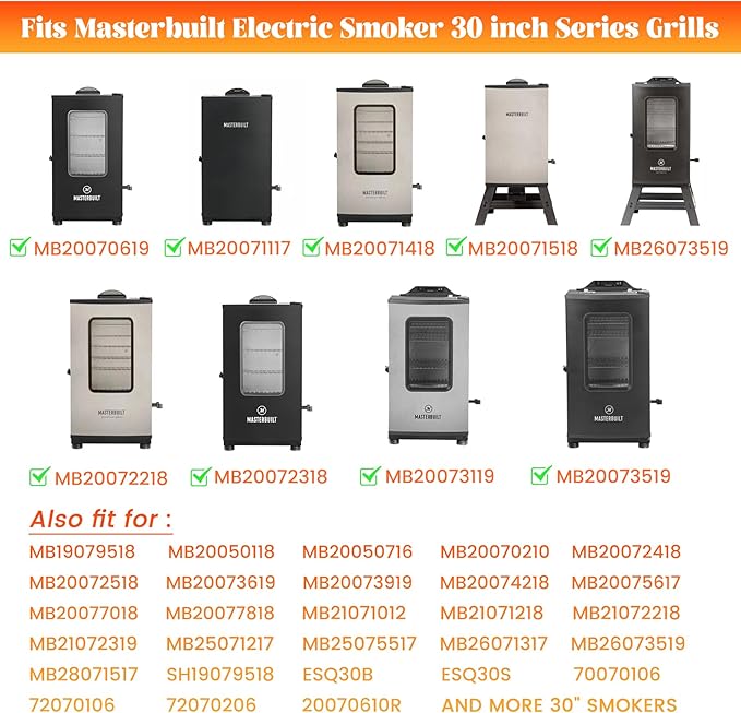 9007170303 Smoking Rack for Masterbuilt 30 inch Electric Smoker Grill Grid Cooking Grates Replacement Parts Stainless Steel Grilling Gride Master Built MB20071117 20071117 Accessory