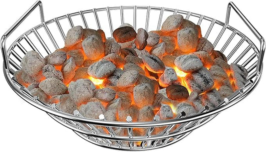 onlyfire Upgraded Stainless Steel Charcoal Ash Basket, Fits Large BGE, Kamado Joe Classic, Vision Classic B, Vision Pro S-Series & Similar Kamado Grills