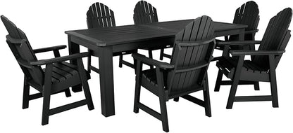 highwood Hamilton Adirondack 7pc Dining Set, 84" x 42", Dining Height, Black