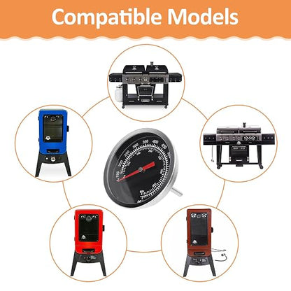 Dome Temperature Gauge for Pit Boss Vertical 2/3-Series, Memphis Ultimate | Replacement for PB1230G Combo Grills Temperature, Compatible with Pit Boss Combo Charcoal Grills, Waterproof/Fogproof