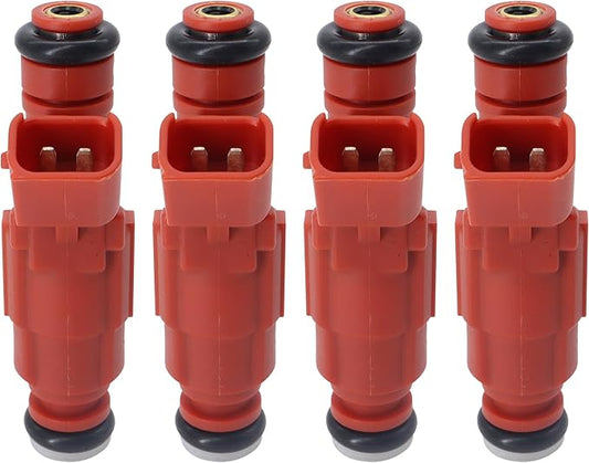 HiSport Fuel Injector 4 PCS Compatible with Hyundai Accent L4 1.6L 2006-2011,Kia Rio Rio5 L4 1.6L 2009-2011 Replace 35310-2E000 12 Holes