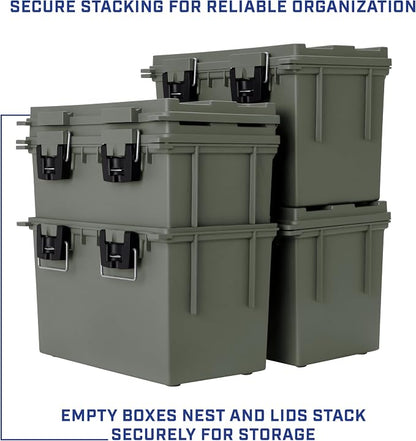 Sheffield XL Ammo Box Made in USA, Stackable Lockable Ammo Storage Box | 2 Pack Lockable Storage Box, Water and Dust Resistant Dry Box, Secures Hunting Gear, Gun Accessories, Supplies, and Bullets