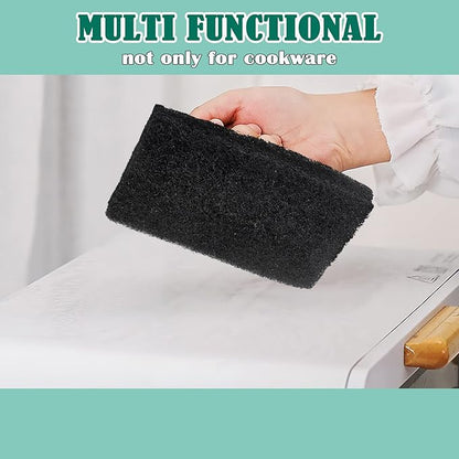 Griddle Cleaning Kit 4Pcs, HaSteeL Griddle Scouring Pad Cleaner with Handle, Heavy Duty Flat Top Grill Cleaning Brush for Hot & Cold Surface Commercial Household Uses