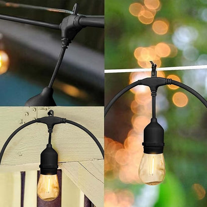 Banord Outdoor String Lights, 105FT Waterproof Patio Lights with 1W Dimmable LED Bulbs, Hanging String Lights for Outdoor Backyard, Garden, Deck, Porch, Gazebo, Balcony, Camping, Party(Black)