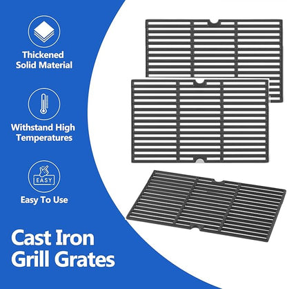 70-01-296 DGB610SSP Grates Replacement Parts for Dyna Glo DGB610SSP DGF600SSP Grill Grates Cast Iron Cooking Grate Dyna-glo Gas Grill 6 Burner Dyna Glo Grill Replacement Parts 3pcs