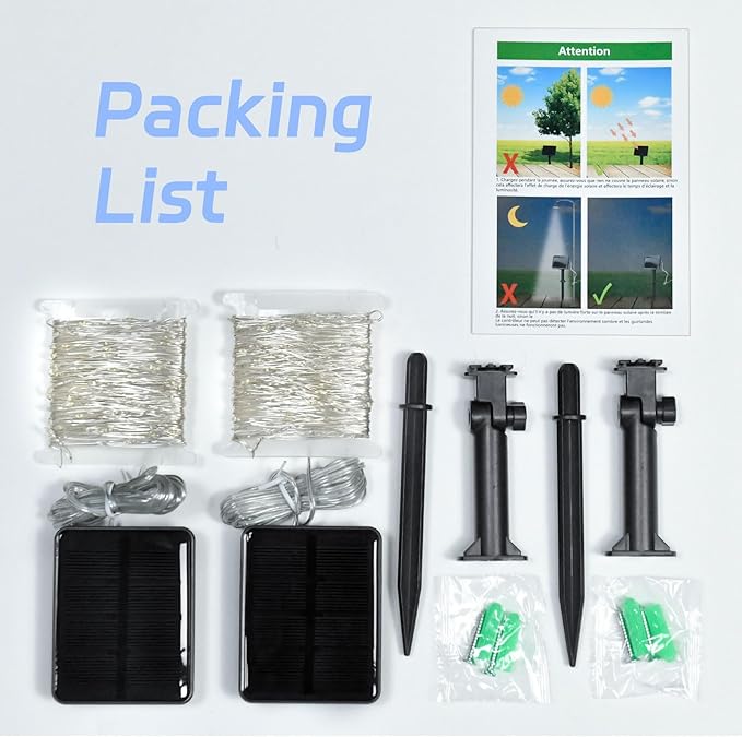 cshare Solar Fairy Lights Outdoor Waterproof,39.4ft 120LED Solar String Lights for Outside 8 Modes 2 Packs for Patio Backyard Garden Wedding Deorations Cool White