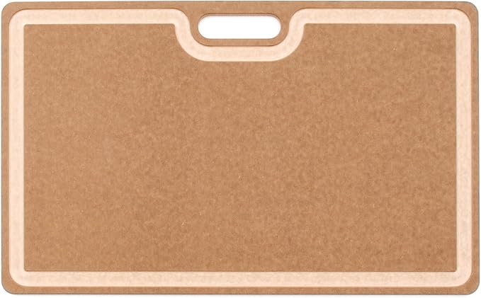 Epicurean 23.5 Inch Big Game Cutting Board, Nutmeg/Natural | Microplastic free, Professional-grade butcher block with an easy-carry handle and deep juice groove for tailgating or kitchen
