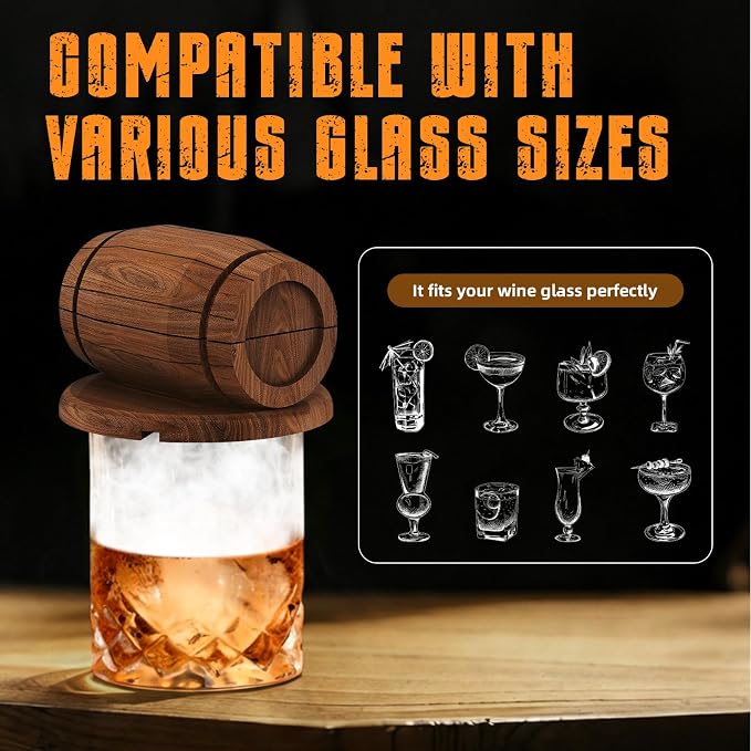 Birthday Gifts for Men Whiskey Smoker Kit Bourbon Cocktail with Torch-6 Flavors Wood Chips for Old Fashioned Drinks,House Warming,Unique for Men Him,Husband,Dad,Boyfriend(No Butane)