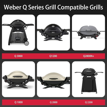 Utheer Folding Front Shelf for Weber Q Series Grills, 13.8" x 9" Heavy-Duty Steel BBQ Prep Table, Supports Up to 60 lbs, Space-Saving Foldable Front Shelf for Weber Q1000 Q1200 Q2000 Q3000