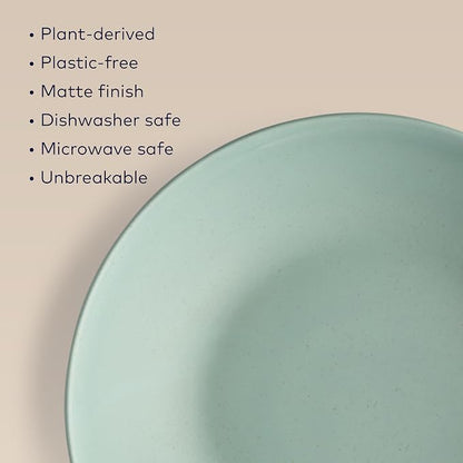 Year and Day Outdoor Set of 4 Unbreakable Lightweight Pasta and Dinner Bowls, Plant Based Material, Durable and Reusable, Canyon Terracotta, 8.25 Inch