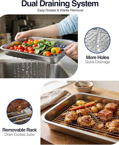 Pro 6 in 1 Grill Prep Tray and Carry System, Large Grilling Prep and Serve Tays with Lid and Cutting Board, Deep Meat Marinating Container as BBQ Grilling Gift, Pro Series, L
