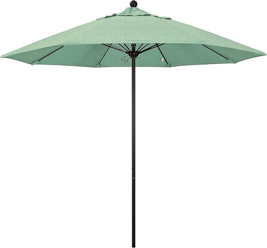 California Umbrella 9' Rd. Venture Series Contract Grade Patio Umbrella, Push Open Pin Stop, Bronze Finish, Sunbrella Spa